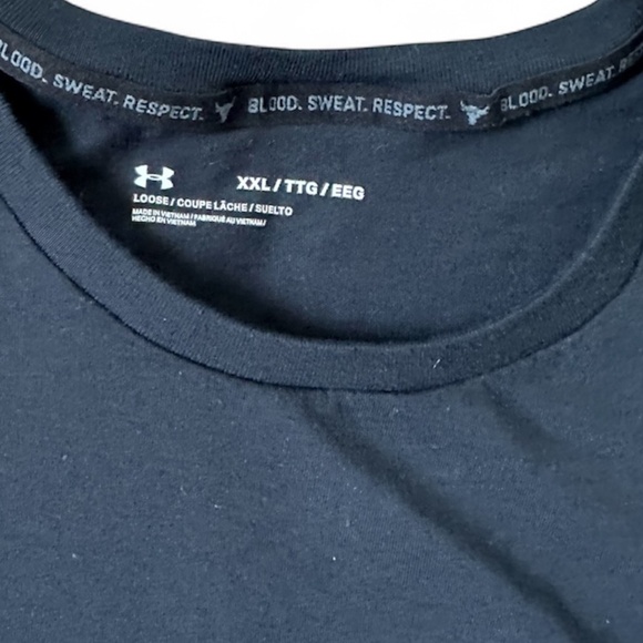 Under Armour X Project Rock Men Shirt 2XL Black Graphic Print Iron Paradise - Picture 4 of 4